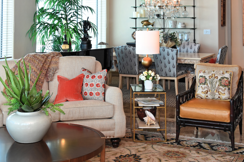 Living Room Florida Oceanfront Penthouse, Longboat Key FL, Talie Jane Interiors