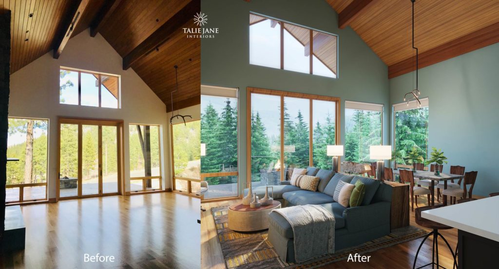 An image showing before and after the renovation of a house