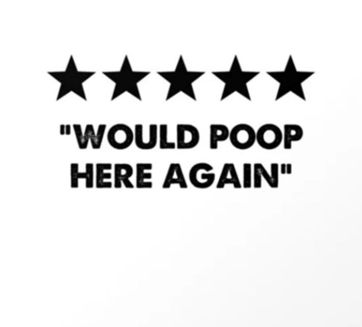 A review and star rating - would poop here again